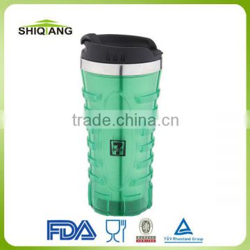 450ml double wall auto tumblers with colorful plastic outer shell