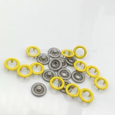 HLD factory wholesale yellow color BRASS&SS 16L 18L Cap Prong snap button for clothes