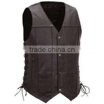 Leather vest with braids and laces