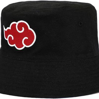 Naruto Anime Reversible Akatsuki & Hidden Leaf Village Symbol Unisex Bucket Hat