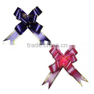 Metallic Hot Red PP Butterfly Pull Bow With Golden Line Edge for Gift Wrapping,Celebration Wedding and Decoration Christmas photo-3