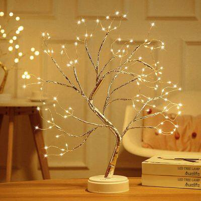 Tabletop LED Tree String Light Copper Wire Tree Lights DIY Artificial Light Tree Lamp Decor Gift Home Wedding Festival Holiday