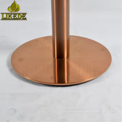Hot Sale Luxury Round Plate Brushed Rose Gold Stainless Steel Table Base Premium Furniture Legs photo-5