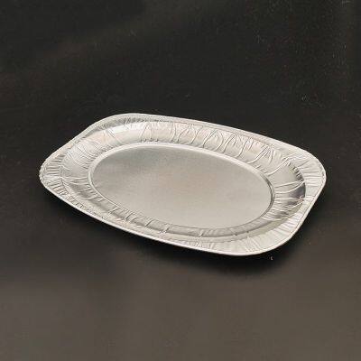 Large Oval Aluminum Foil Pan 355mm Catering Serving Tray for BBQ Roasting Baking and Takeout Use photo-2