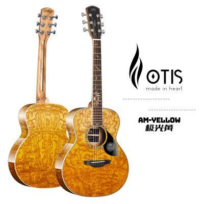 Otis Hot sale solid wooden guitar 36inch mini guitar AM-Yellow travel folk guitar factory