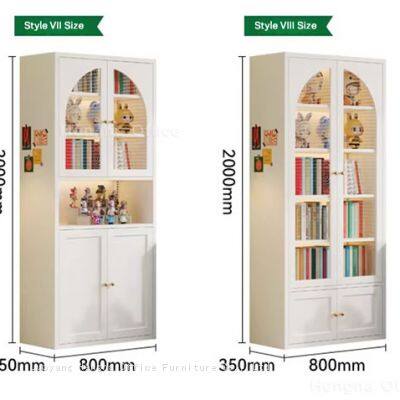 Industrial 4-Door Steel Storage Cabinet, High Load Capacity, Large Metal Sideboard with Tempered Fluted Glass for Brisbane Retail Stores, OEM/ODM