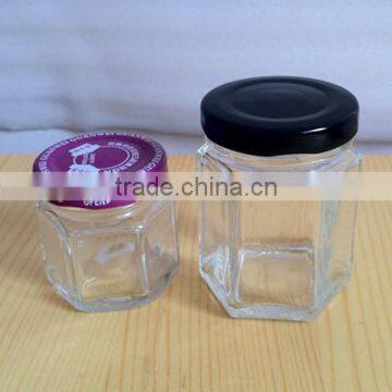 80ml.120ml, 200ml, 210ml, 290ml, 350ml, hexagonal glass jars and lids