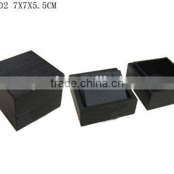 Fancy Black Matt Lacquer Cufflink Wooden Gift Packaging Box W1102