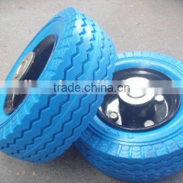 6x2 pu foam wheel 6" flat free tire 6x2