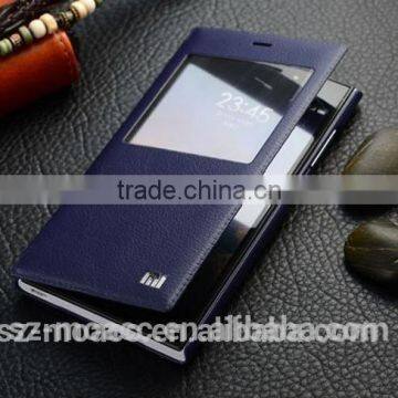 View Window Leather Case for xiaomi mi4 made in china