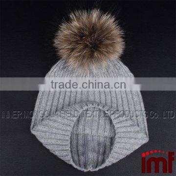 Fur Pom-Pom Cashmere Beanie Hat photo-4