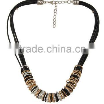 Multi Metal loops Strand/String Necklace