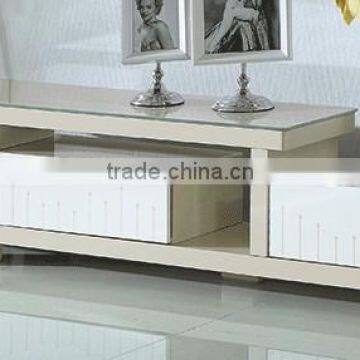 White Corner Wood tv Stand for Flat Screen tv photo-4