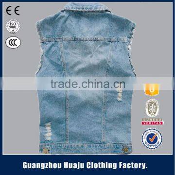 Hot Sell High Quality Fashion Young Men Casual Waistcoats Denim Vest For Men photo-2
