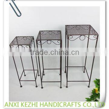 Set of 3 Wrought Iron Square Metal Plant Stand