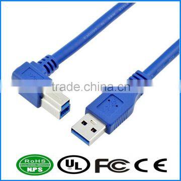 USB3.0 AM To BM Cable 90 Degree Printer Data Line Copper Core