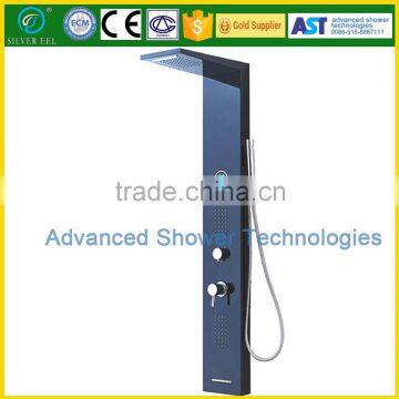 stainless steel high quality shower panel with Temperature control Led light worked by AA battery