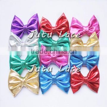 Wholesale candy color DIY craft flowers - kids shoe Decoration Shiny Golden Bow