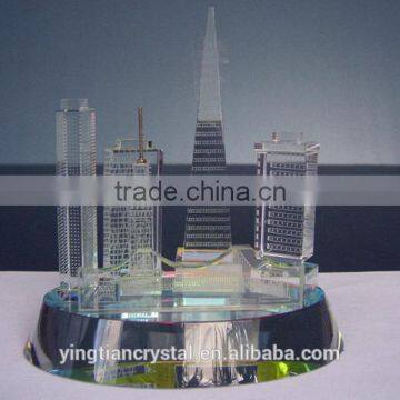 Top quality crystal building model crystal craft (CB-10017)