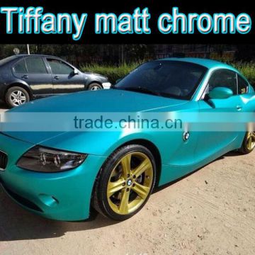 High Quality Blue Matte Chrome Vinyl Car Sticker Luxury new chrome wrapping foil air free 1.52m*20m