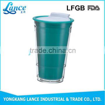 Customized logo and packing box 16oz double wall pp plastic cup