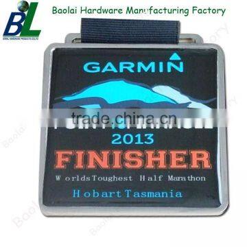 Ribbon attached square finisher medal for awards