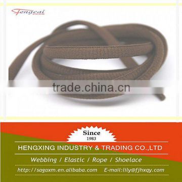 Brown 6mm cotton oval shoelace