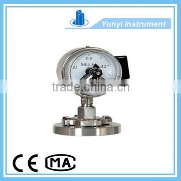 Diaphragm electric contact pressure gauge with stainless steel made by China