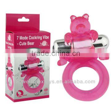 sex toys 7 Mode Cockring rings Vibe Cute Bear Vibrating penis Rings