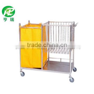 CE Approved stainless steel medical mobile dressing trolley cart with two shelves