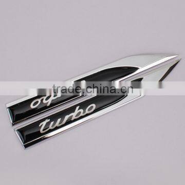 2pcs Chrome Auto Car Dagger Fender Emblems Sticker Badge Decal Fit for TURBO NEW photo-3