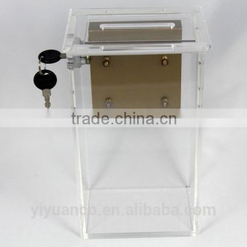 custom wholesale acrylic donation box/acrylic box with key and lock                        
                                                Quality Choice