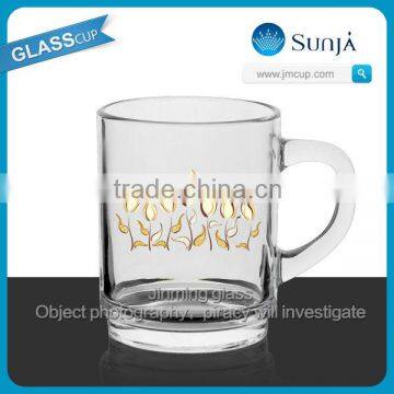 SH318 Carton Tulip Glass Milk Cup Mugs Children Favorite Carton Tulip Glass Mugs Milk Mugs With Handle