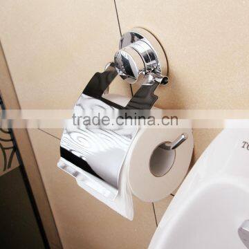 Chrome Metal Suction Toilet paper holder with lid