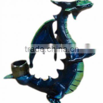 Figurine Shaped Hand Crafted Smoking Pipes - Standing Blue Dragon