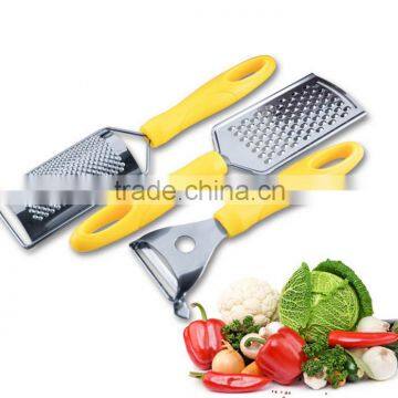 set of 3pcs fruit grater vegetable peeler set with plastic handle