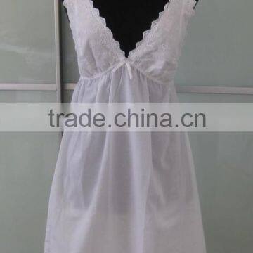 white cotton ladies sleepwear