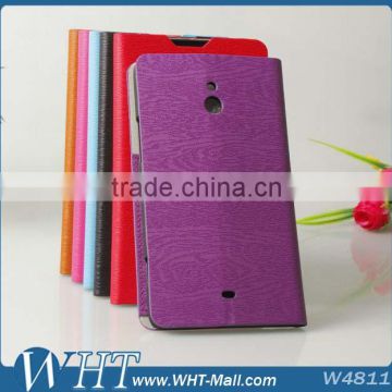 For Lumia Cheap Ultra Thin Wood Pattern Case Leather Stand Case For Nokia Lumia 1320 With Card slots Wholesale Supplier