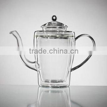 double wall glass teapot, Double walled glass pot