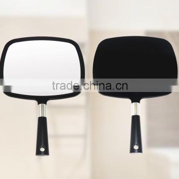 Black salon barber hand makeup mirror, salon hand held makeup mirror, large hand held mirror