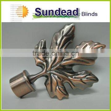 Decorative curtain rods leaf finial for living room and home decor china supplier