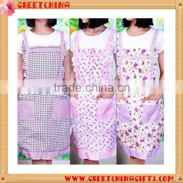 Floral Printing Ladies Apron Designs Promotional Kitchen Apron