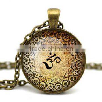 OM necklace DIY glass dome jewelry Photo glass dome jewelry