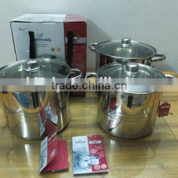 BOHMANN stainless steel stock pot cookware set