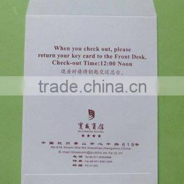 wholesale cheap printed hotel key card paper envelope