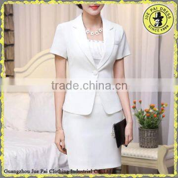 Short sleeve white office lady uniform