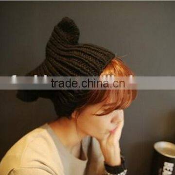 fashion ladies cheap cat ear knit hat