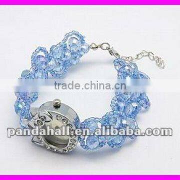 Fashion Watch Crystal Beads Bracelets(BJEW-N155-4)