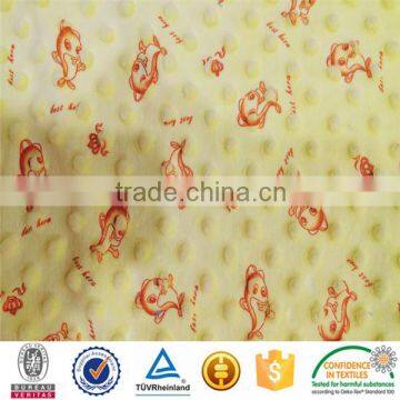 2016 fashion design SGS checked skin-friendly print minky dot security blanket fabric