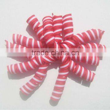 HOT SALE Red/White Woven Ribbon Curling Bow, Fabric Ribbon Present Bow, Woven Ribbon Present Bow